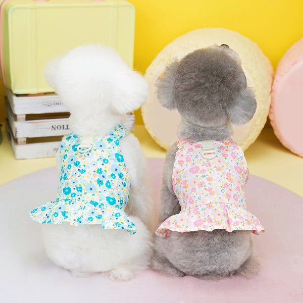 [BND-S44] Multiflower Harness One Piece Dog Clothes