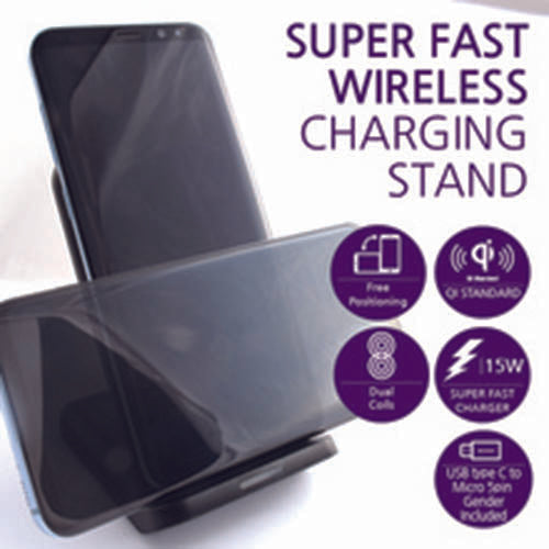 QI certified 2-coil stand type rapid wireless charger ENW-820Q