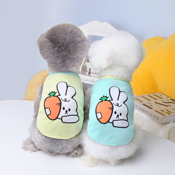 [BND-S43] Bunny embroidery sleeveless t-shirt dog clothes