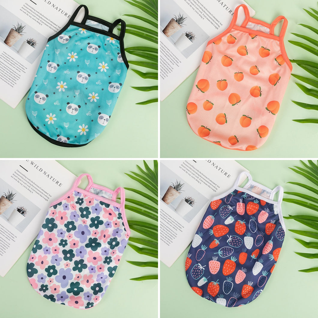 [BND-S20] Flower fruit mesh tank top dog clothes