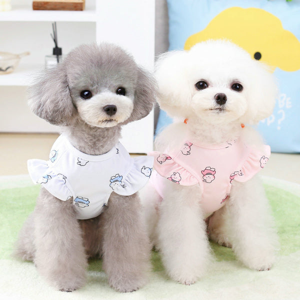 [BND-F25] Rabbit frill t-shirt dog clothes