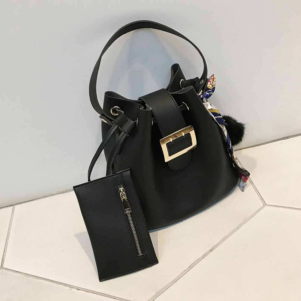 Square big buckle shoulder & cross bag