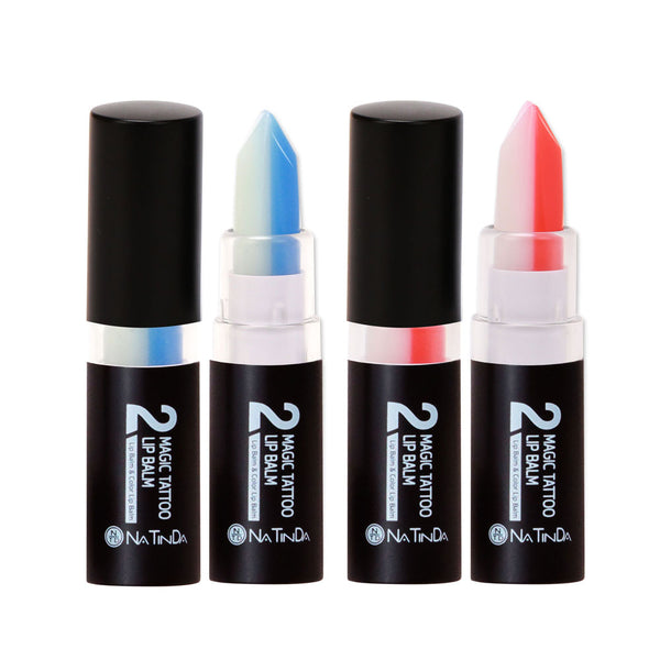 [Duty-free shop entry] Natinda Magic Tattoo Lipstick and lip Balm 3.5gx 2 packs that changes color depending on lip temperature