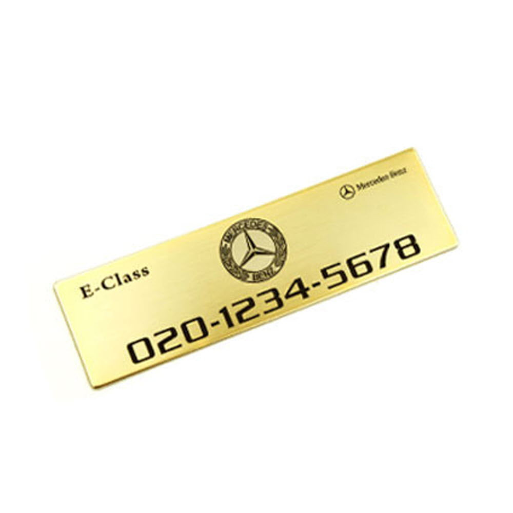 Metal parking license plate Customized parking notice board Car phone number plate Gold metal